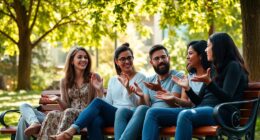 Freundesgruppe höflich aufteilen