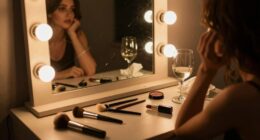 Make-up-Tabelle mit Beleuchtung